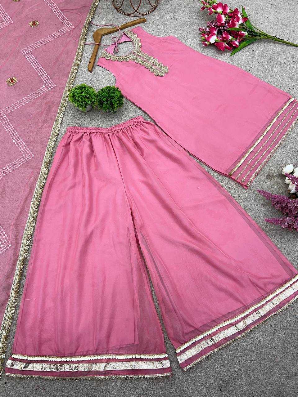 Tabby Silk Organza Embroidery   Sharara Salwar Festive Collections