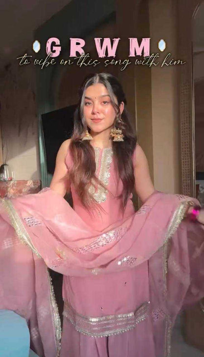 Tabby Silk Organza Embroidery   Sharara Salwar Festive Collections
