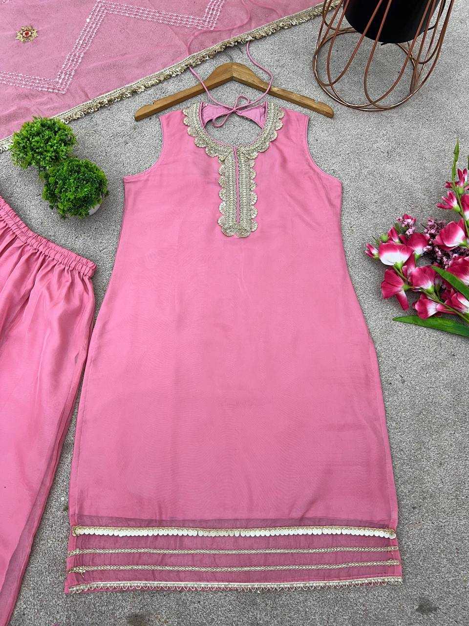 Tabby Silk Organza Embroidery   Sharara Salwar Festive Collections