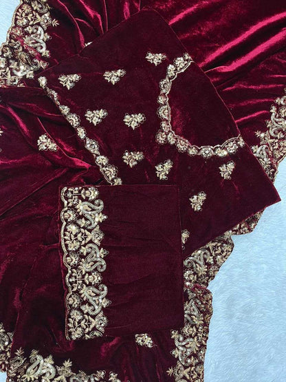 Velvet   Sarees Bollywood Collections
