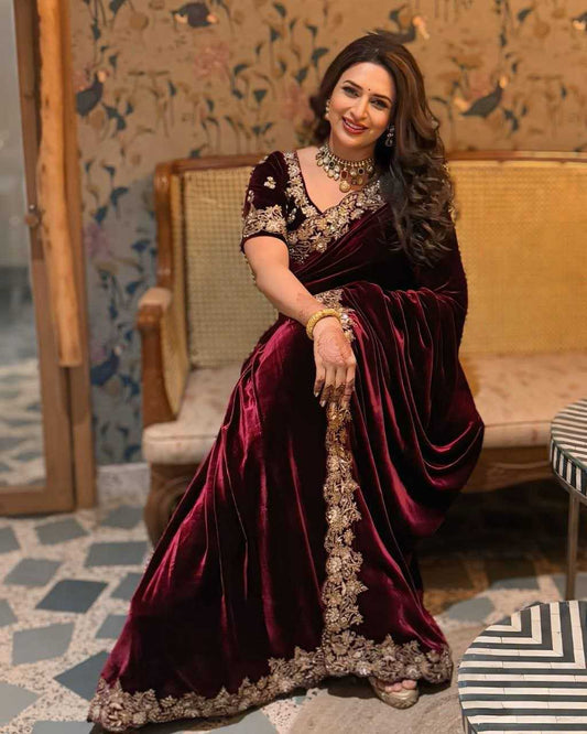 Velvet   Sarees Bollywood Collections