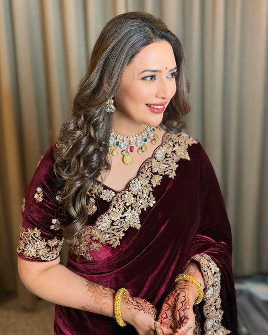 Velvet   Sarees Bollywood Collections