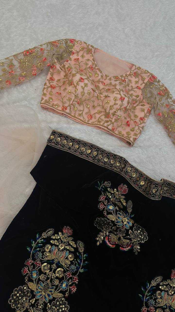 Velvet  Sequin Saree