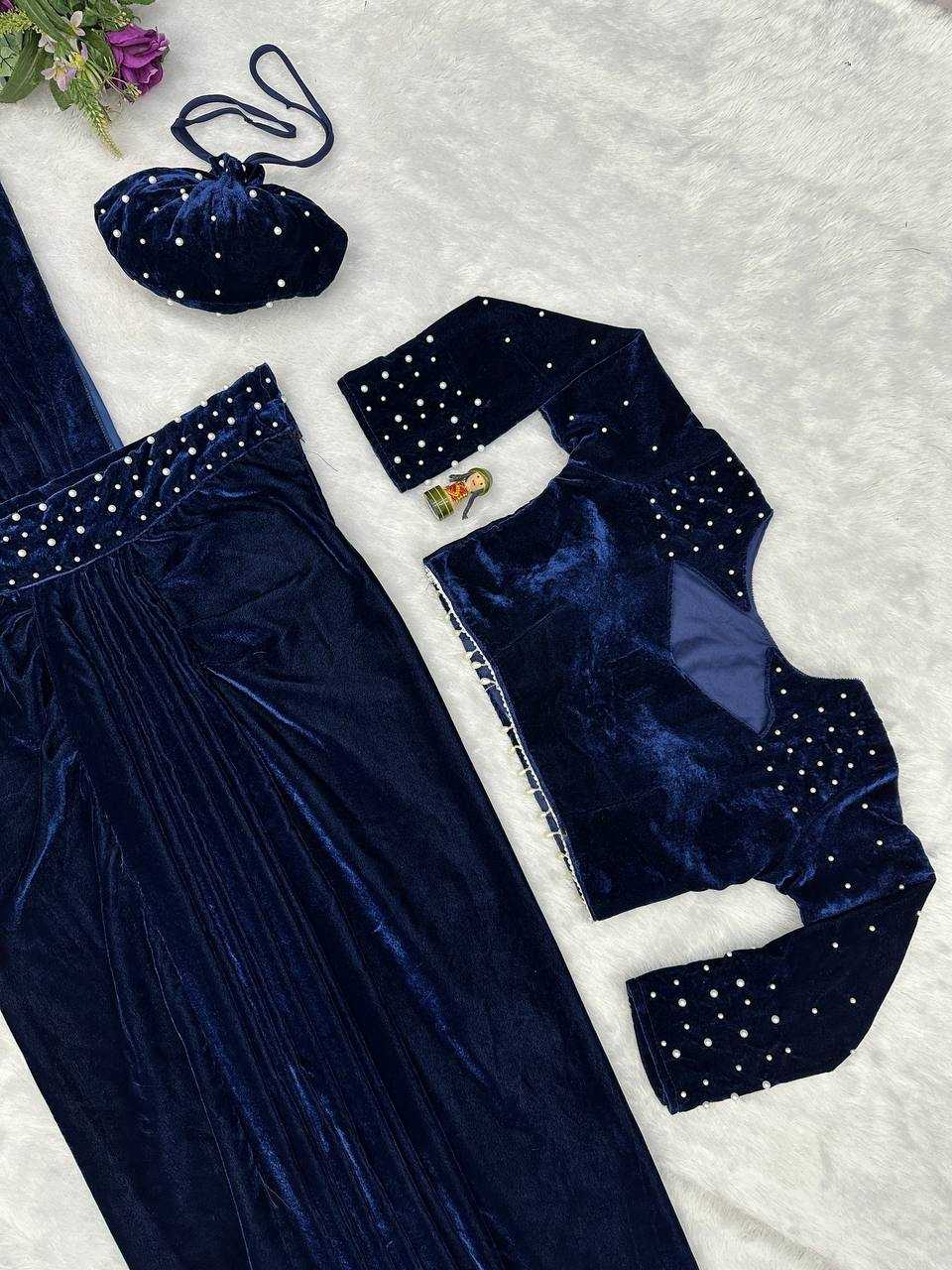 Velvet  Lehenga Sarees
