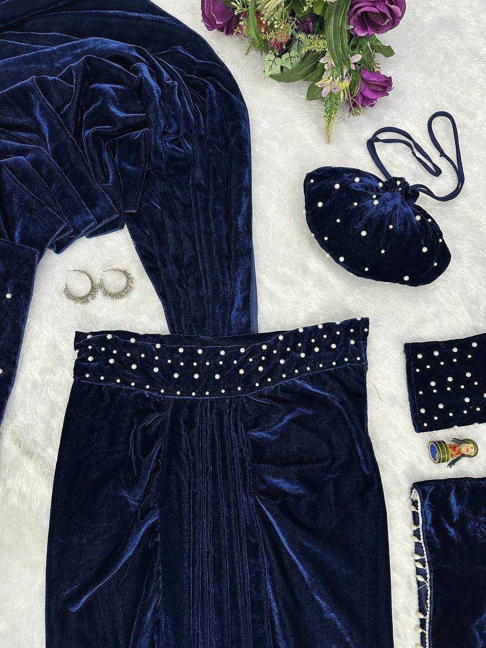 Velvet  Lehenga Sarees